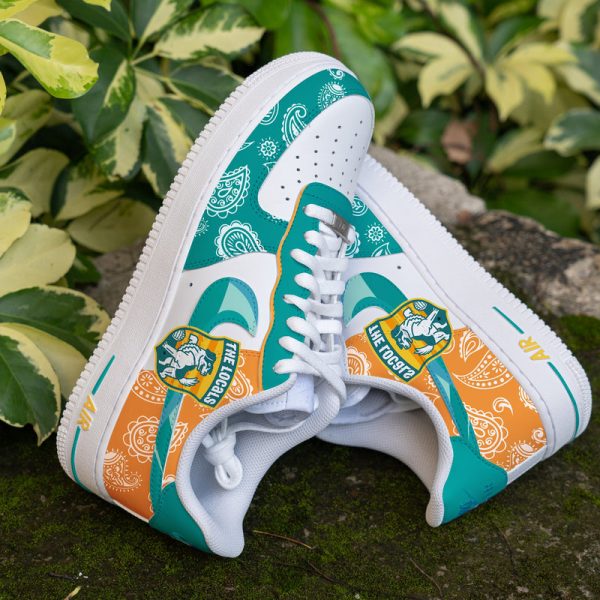 Green Orange Paisley Custom Air Force 1