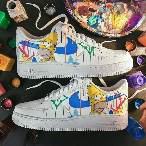 Homer Simpson Handpainted Custom Air Force 1