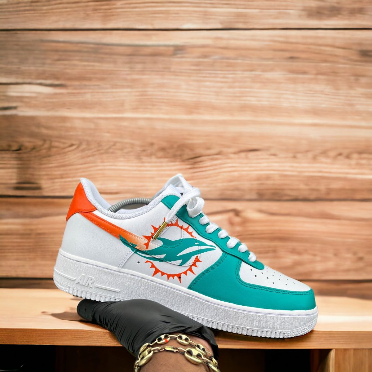 Miami Dolphin Themed Custom Air Force 1