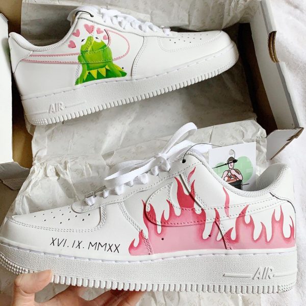 Bright Green Frog Custom Air Force 1