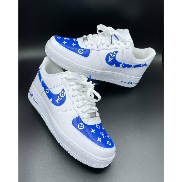 LV Blue Design Custom Air Force 1