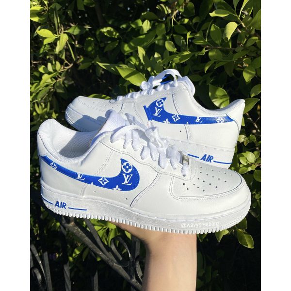 LV Blue Swoosh Custom Air Force 1