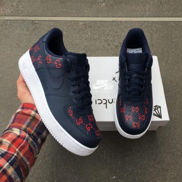 Monogram Navy Gucci Custom Air Force 1