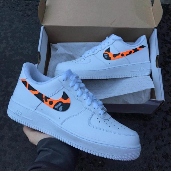 Neon Orange Camo Custom Air Force 1