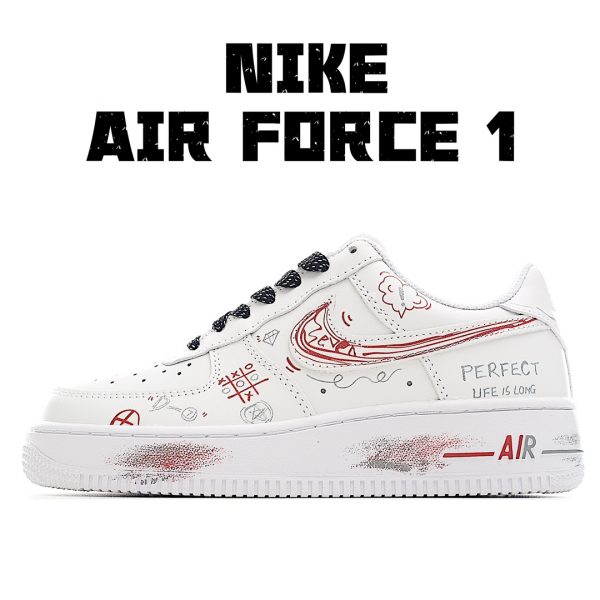 White Black Red Custom Air Force 1