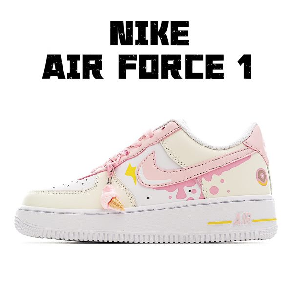 White Pink Yellow Custom Air Force 1