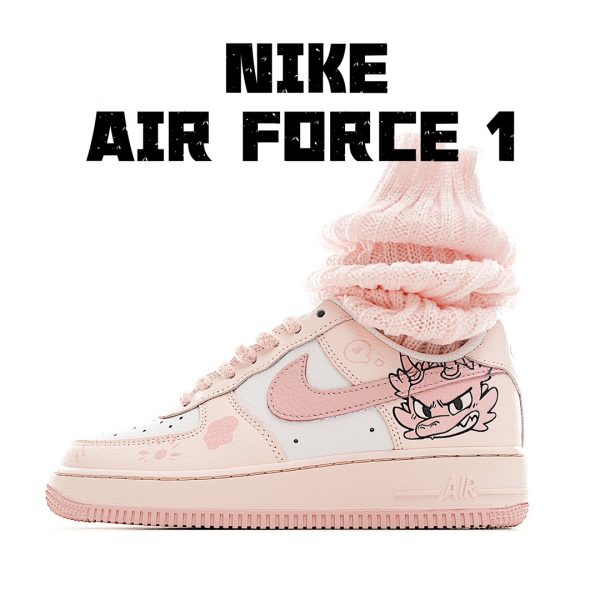 White Pink Custom Air Force 1