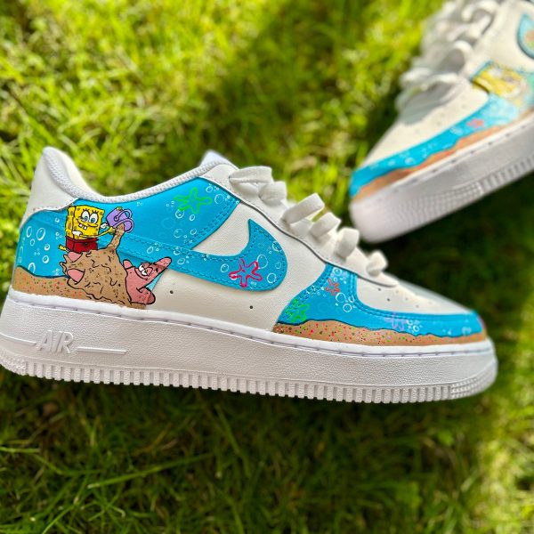 Spongebob Hand Art Custom Air Force 1