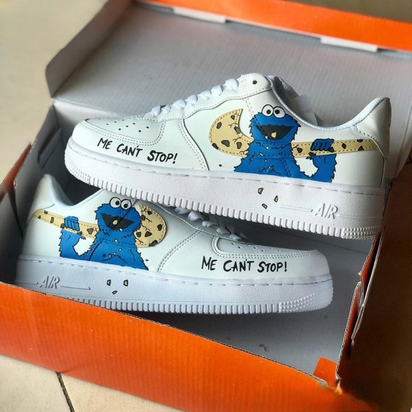 Painted Cookie Monster Custom Air Force 1