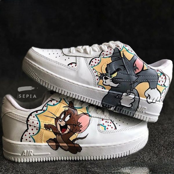 Painted Tom And Jerry Custom Air Force 1