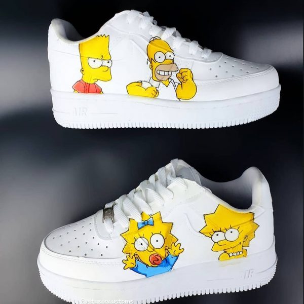 Family Simpsons Painting Custom Air Force 1