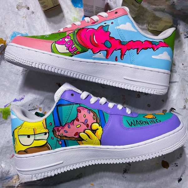 Homer Simpsons Warning Custom Air Force 1