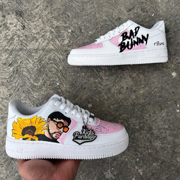 Painted Bad Bunny Custom Air Force 1