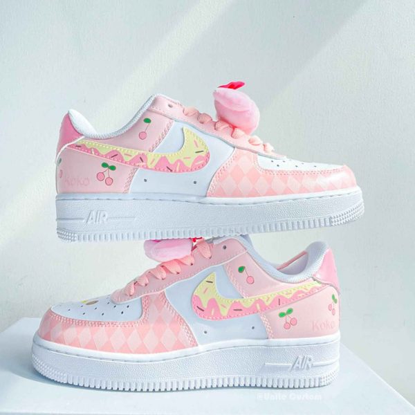 Pink Cherry Donuts Custom Air Force 1