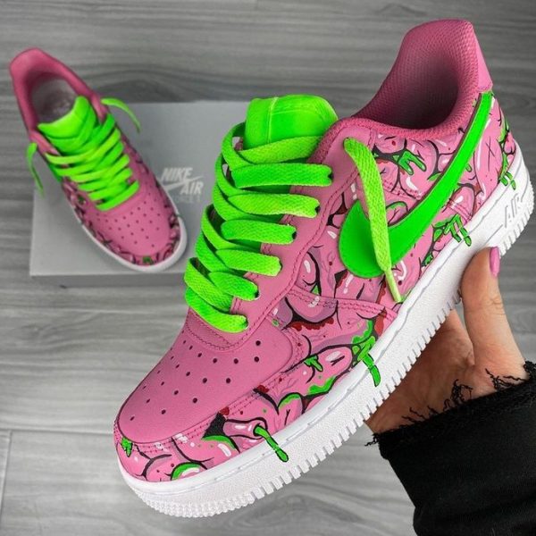 Pink Graffiti Green Custom Air Force 1