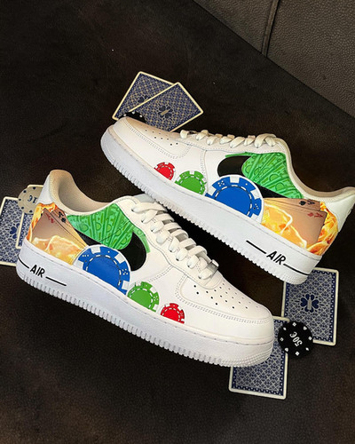 Poker Hand Painted Custom Air Force 1