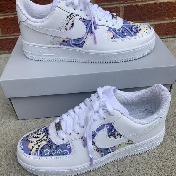 Purple Flowers Painting Custom Air Force 1