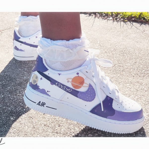 Purple Planet Doodle Custom Air Force 1