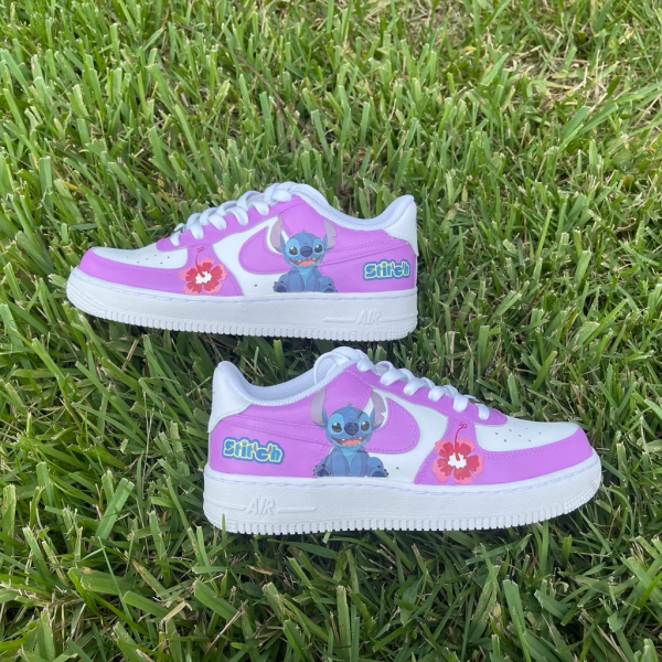 Purple Stitch Painting Custom Air Force 1