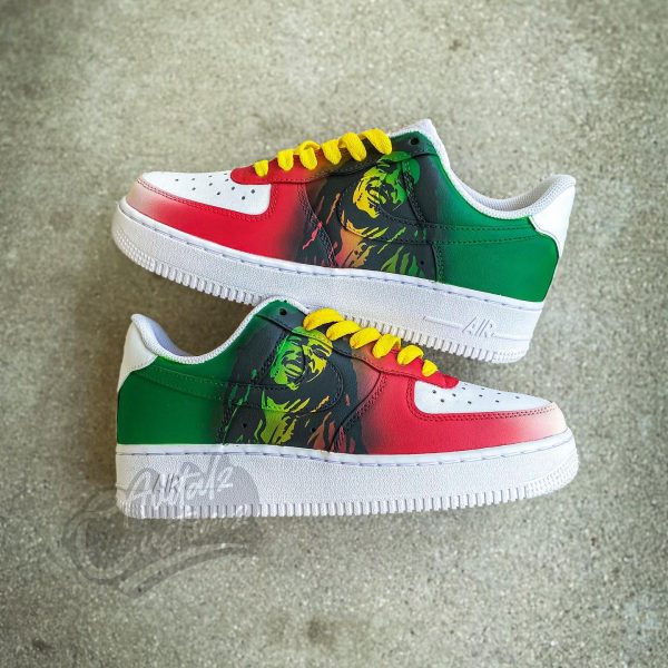 Bob Marley Painting Custom Air Force 1