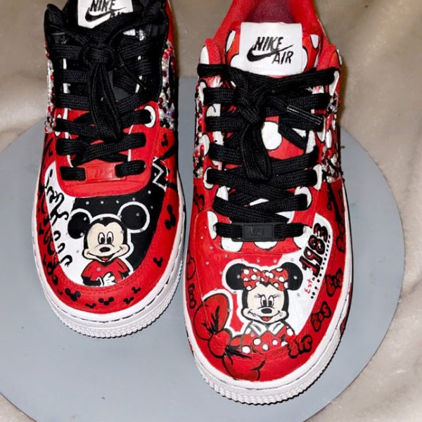 Red Cartoon Doodle Custom Air Force 1