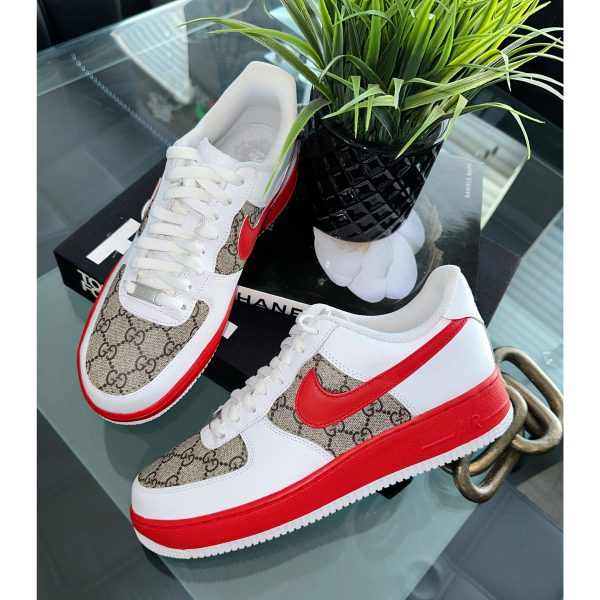 Red Swoosh Gucci Custom Air Force 1