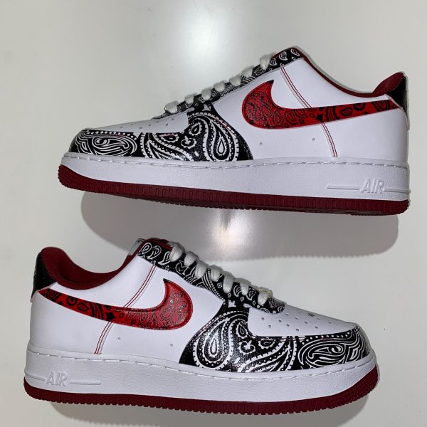 Red Black Bandana Custom Air Force 1