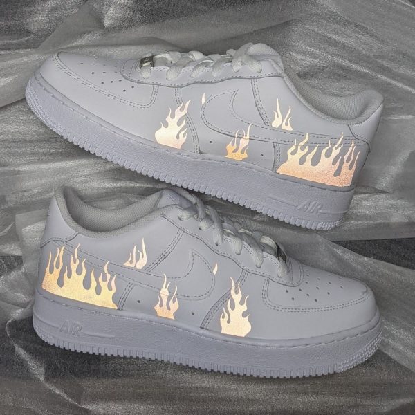 Reflective Flame Graffiti Custom Air Force 1