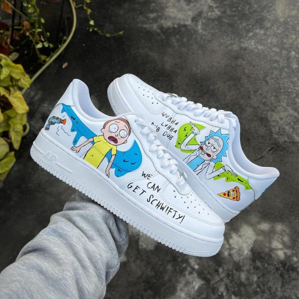 Rick Morty Painting Custom Air Force 1