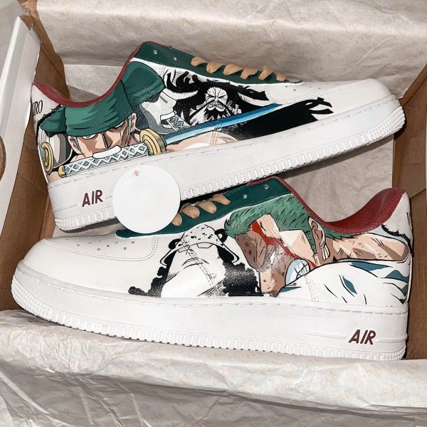 Painted Roronoa Zoro Custom Air Force 1