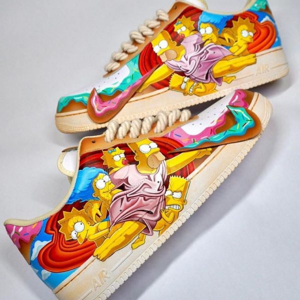 Simpsons Cosplay Painted Custom Air Force 1