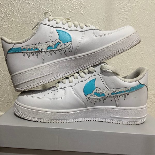 Snow Swoosh Painting Custom Air Force 1