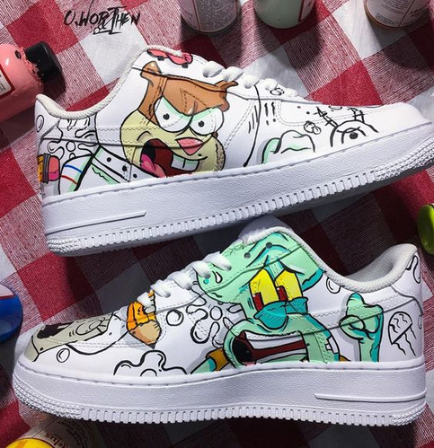 Spongebob Themed Custom Air Force 1