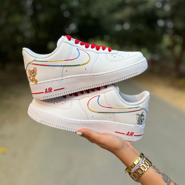 Tom and Jerry Painted Custom Air Force 1