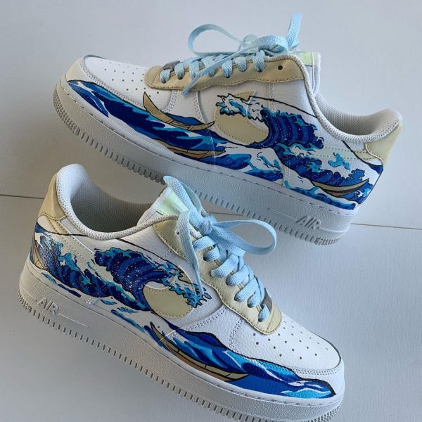 Wave Hand Painted Custom Air Force 1