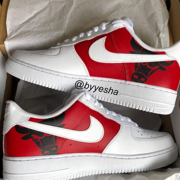 Chicago Bulls Handpainted Custom Air Force 1