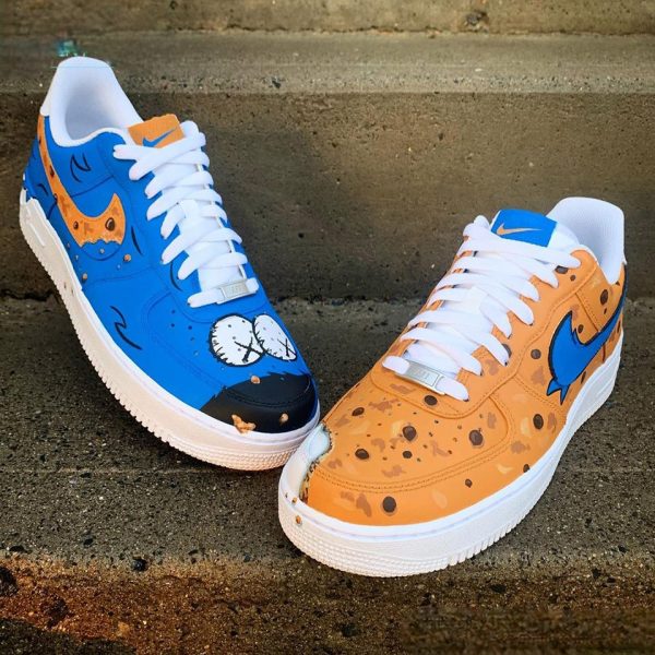 Cookie Monster Painting Custom Air Force 1