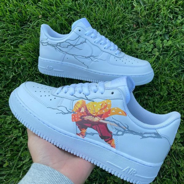 Painted Demon Zenitsu Custom Air Force 1