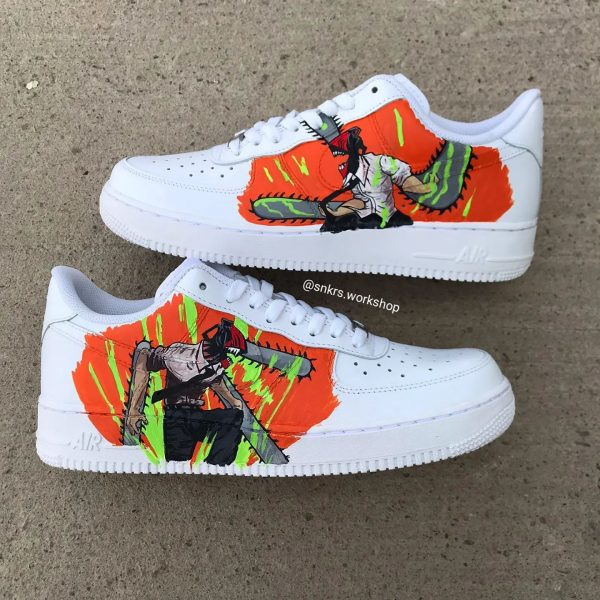 Chainsaw Man Handpainted Custom Air Force 1