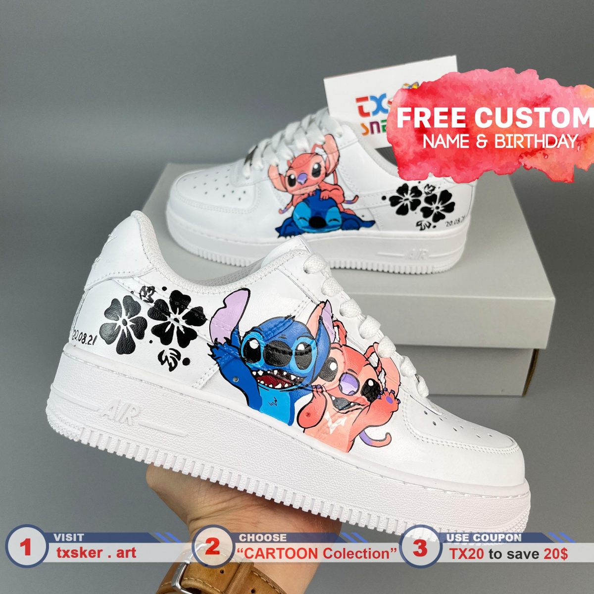 Stitch Angel Love Custom Air Force 1