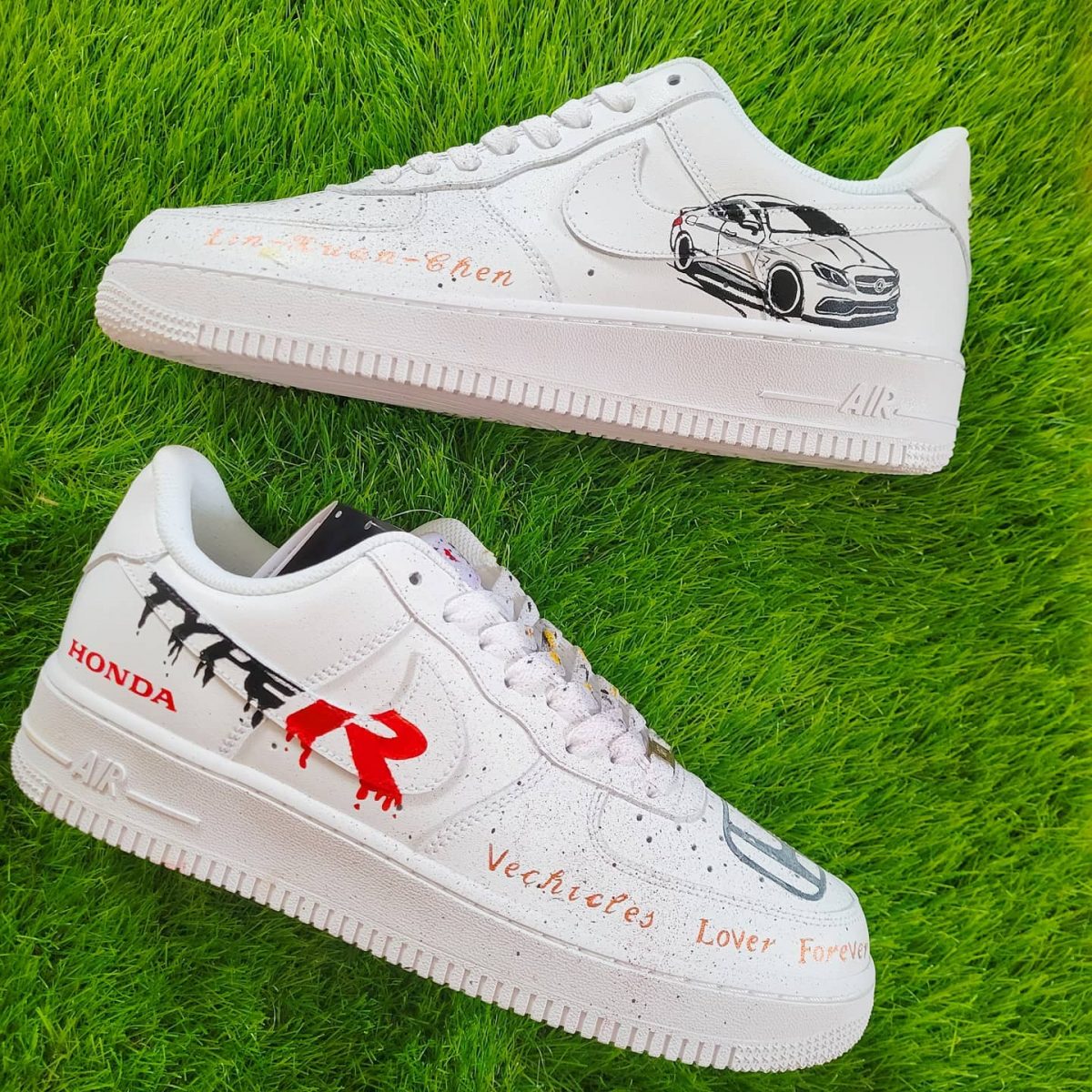 Honda and Mercedes Afro Custom Air Force 1