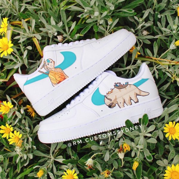 Aang and Appa Painted Custom Air Force 1