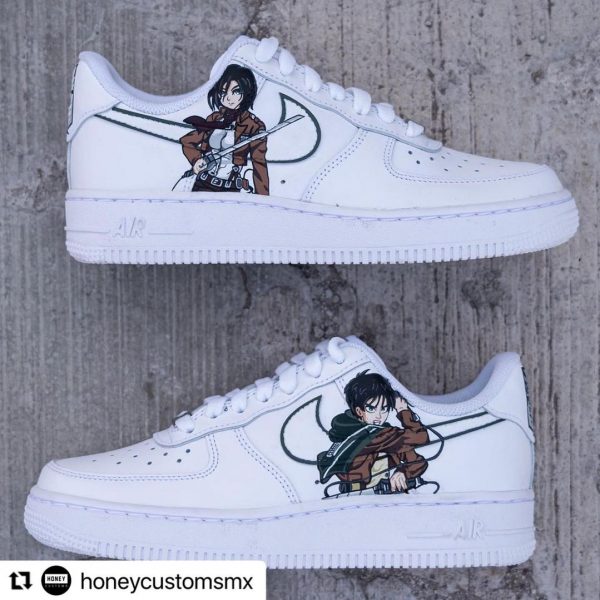 Eren and Mikasa Custom Air Force 1