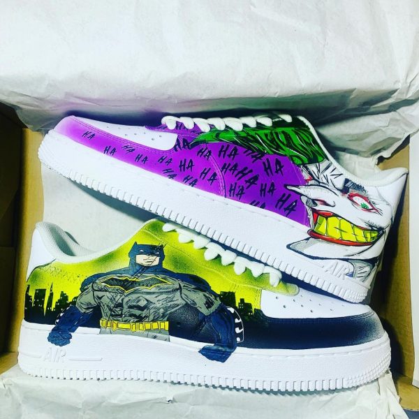 Batman and Joker Painted Custom Air Force 1