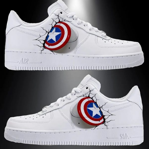 Captain America Painted Custom Air Force 1