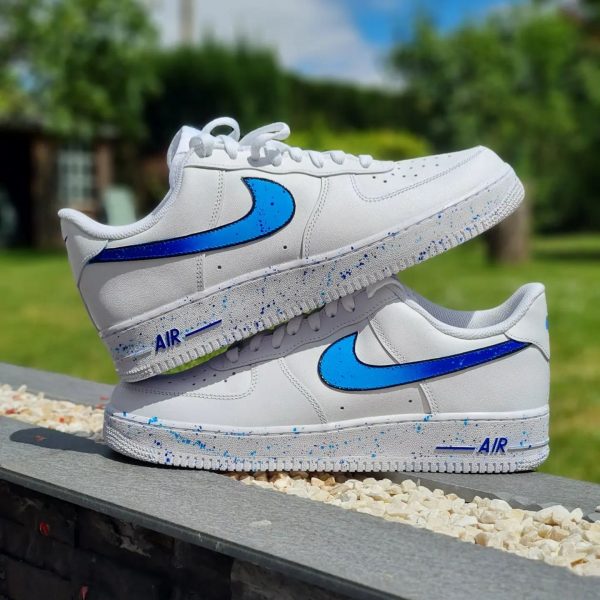 Color Blue Painting Custom Air Force 1