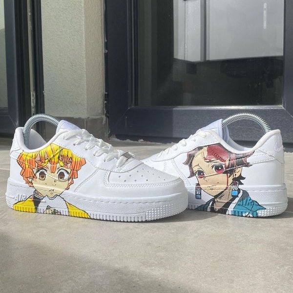 Tanjizo and Zenitsu Painted Custom Air Force 1