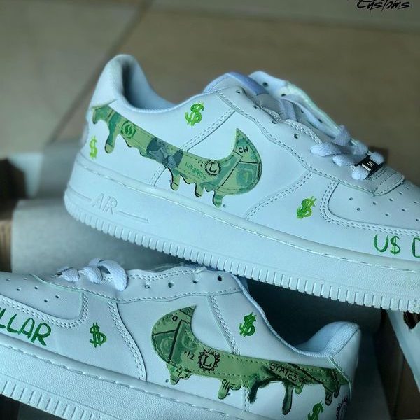 Dollar Swoosh Painting Custom Air Force 1