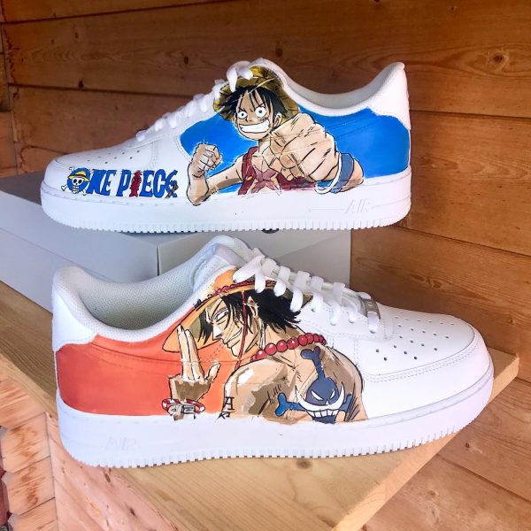 Luffy Ace Handpainting Custom Air Force 1