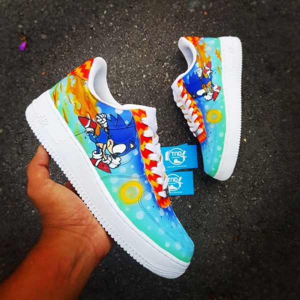 Painting Sonic Hedgehog Custom Air Force 1